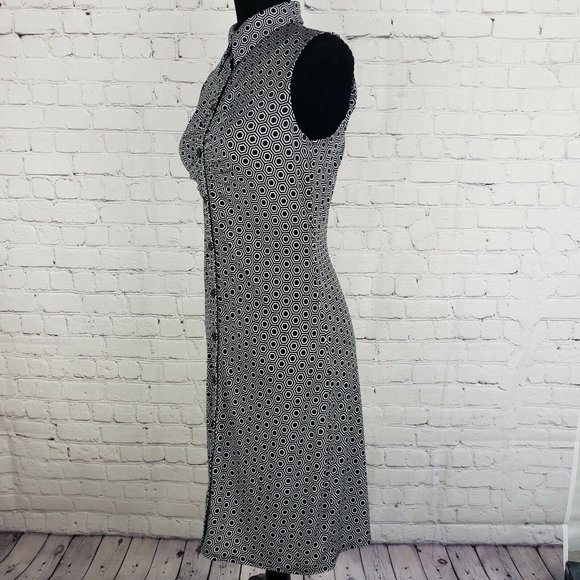 Laundry Summer Dress Womens 4 Grey Button Up Sleeveless Collared By Shelli Segal - Picture 4 of 8